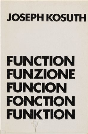 Joseph Kosuth (1945)  - Lotto composto da libro d'Artista e poster, 70s