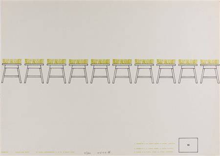 Enzo Cucchi (Morro d'Alba 1949)  - Progetto - tavolo con prato