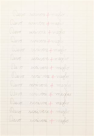 Maurizio Cattelan (Padova 1960)  - Senza titolo (Devo scrivere meglio), 90s 