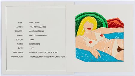Tom Wesselmann (Cincinnati 1931-New York 2004)  - Shiny nude, 1977