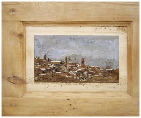 MASSIMO LOMI Livorno 1953 Montalcino bianca, 2011 Tempera su tavola 38,2 x 46...