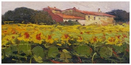 BRUNO TINUCCI Livorno 1946 Senza titolo Olio su tavola 30 x 60. Firma in b....