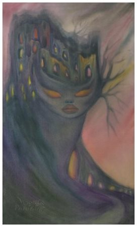 NOVELLA PARIGINI Chiusi 1921 – Roma 1993 Senza titolo Olio su tela 100 x 60....