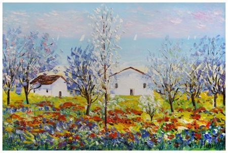 ANTONIO IALENTI Campobasso 1937 Campagna toscana, 1994 Olio su tela 40 x 60....