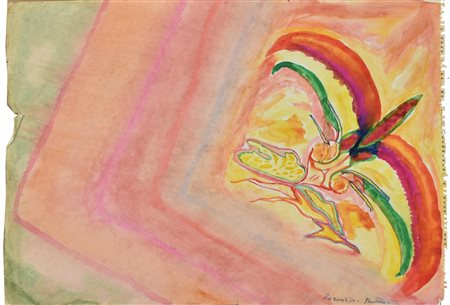 Dando LA CRISALIDE tecnica mista su carta, cm 34,7x50,2 firma e titolo...