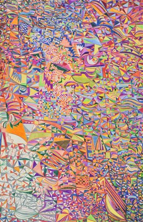 Enzo Branca SENZA TITOLO matite colorate su carta, cm 50x33 sul retro: firma...