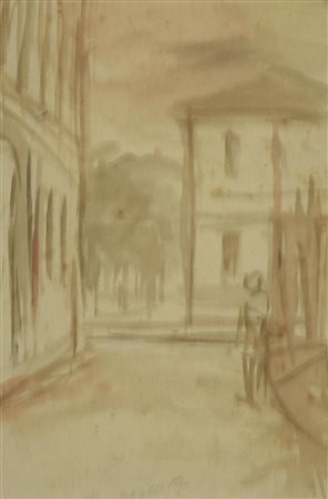 Mario Marcucci VEDUTA acquarello su carta, cm 17x13,5 firma L'opera presenta...