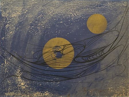 Ignoto SENZA TITOLO tecnica mista su cartoncino, cm 38,5x51,5 firma e data...