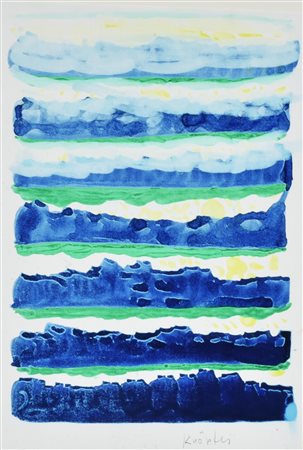 Claudio Knopfli SENZA TITOLO tecnica mista su carta, cm 35x25 firma