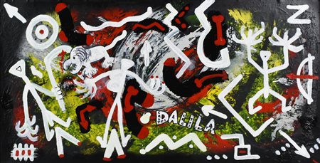 Dalila Crotti THE TRIP ME AND PENCK acrilico su tela tamburata, cm 50x100 sul...