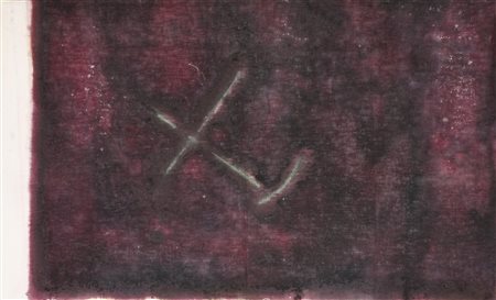 Anonimo SENZA TITOLO tecnica mista su tela priva di telaio, cm 82x135