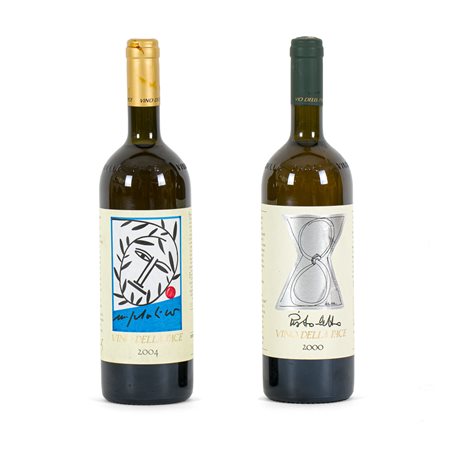 AUTORI VARI (PALADINO E PISTOLETTO) - Lotto unico composto da 2 bottiglie