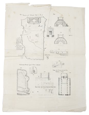  INCISORE DEL XIX SECOLO - Pianta dell'etrusca città di Fiesole. .