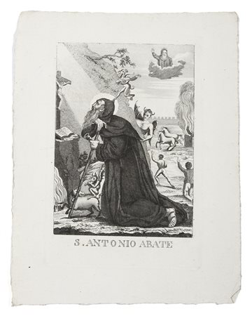  INCISORE DEL XIX SECOLO - S. Antonio Abate.