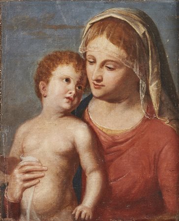 ARTISTA ITALIANO DEL XVII SECOLO  - Madonna con Bambino.