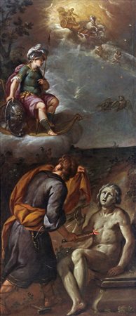 NUVOLONE CARLO FRANCESCO (1608 - 1661) - Ambito di. La creazione dell'uomo da parte di Prometeo.