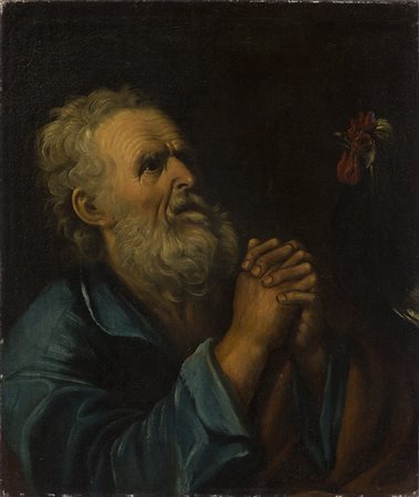 ARTISTA NAPOLETANO DEL XVII SECOLO  - San Pietro e il gallo.
