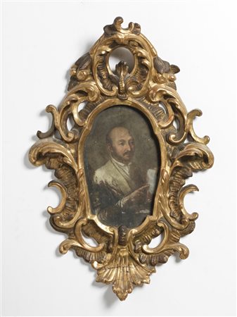 ARTISTA DEL XVIII SECOLO  - Ritratto d'uomo con libro. .