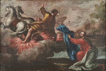  ARTISTA DEL XVII SECOLO - Elia rapito in cielo dal carro di fuoco.