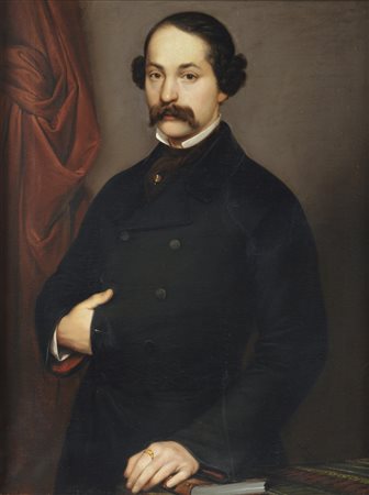 BARABINO NICCOLO' (1832 - 1891) - Ritratto di Serafino Amedeo De Ferrari. .