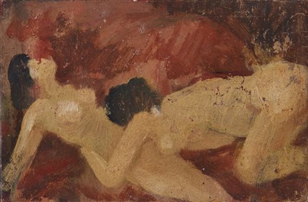 ARTISTA DEL XIX SECOLO  - Scena erotica.