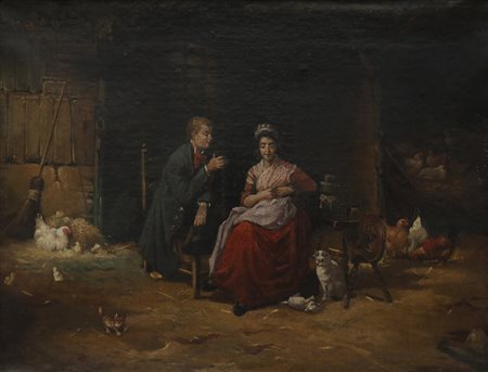 ARTISTA DEL XIX SECOLO  - Scena galante.