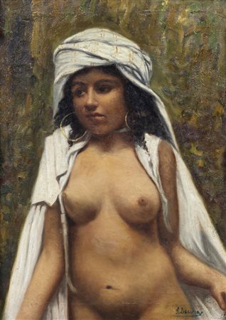 PITTORE ORIENTALISTA DEL XIX SECOLO  - Ritratto di giovane.