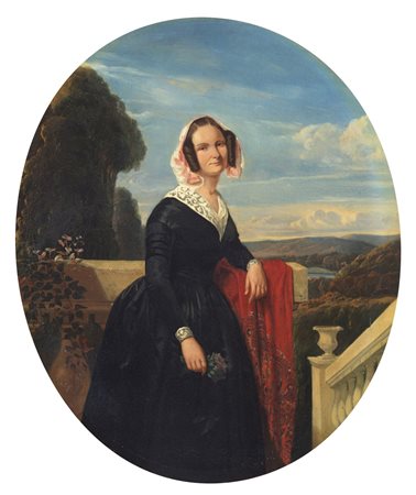 ARTISTA DEL XIX SECOLO  - Ritratto di donna.