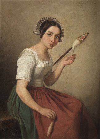 ARTISTA DEL XIX SECOLO  - Ritratto di popolana.