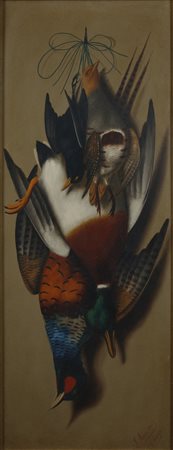 MEUCCI MICHELANGELO (1840 - 1909) - Natura morta con cacciagione. .