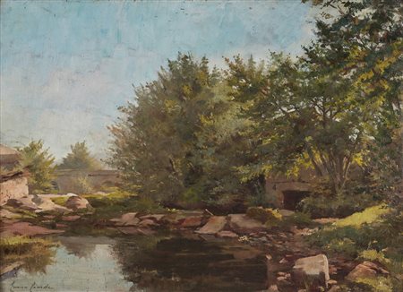 CIARDI EMMA (1879 - 1933) - Paesaggio autunnale con stagno.