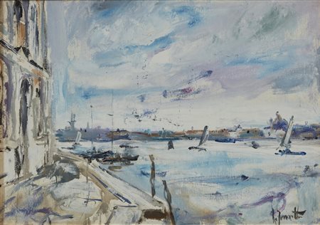 ZANUTTO RENZO (1909 - 1979) - Paesaggio veneziano. .