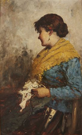 BRESSANIN VITTORIO EMANUELE (1860 - 1941) - Ritratto di popolana.