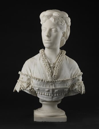 BALZICO ALFONSO (1825 - 1901) - Busto di gentildonna con onorificenza.