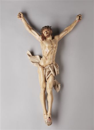  SCULTORE ITALIANO DEL XVIII-XIX SECOLO - Corpus Christi in legno policromo.