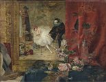 PALMAROLI Y GONZALES  VICENTE (1834 - 1896) - Scaramuccia e la ballerina. .