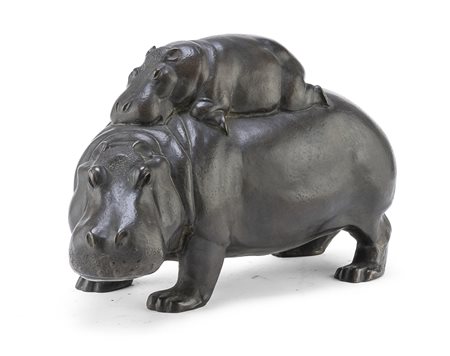 SIRIO TOFANARI, Ippopotamo e cucciolo