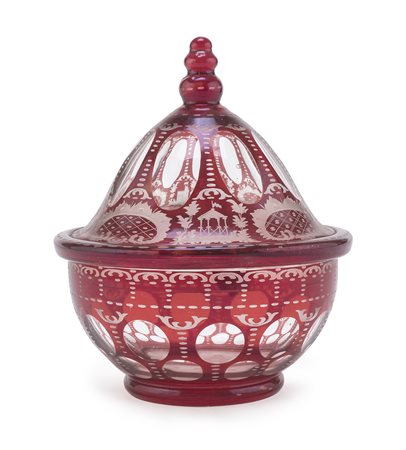 BISCOTTIERA IN CRISTALLO, BOEMIA ANNI '40