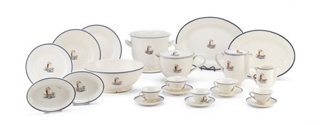 SERVIZIO DI PIATTI DI GUIDO ADLOVITZ PER LAVENO, LAVENUM STONE SCI, 1920 ca.