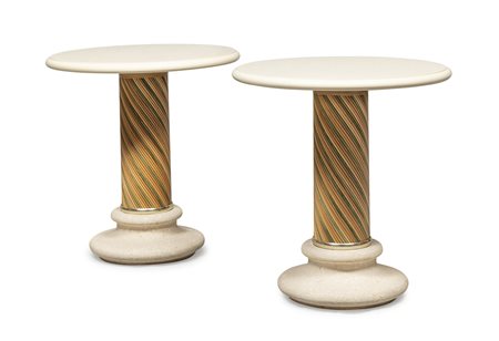 COPPIA DI TAVOLINI CIRCOLARI, VIVAI DEL SUD, ANNI '70