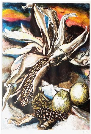 GUTTUSO RENATO Bagheria (Pa) 1911 Pannocchia e limoni Incisione acquaforte...