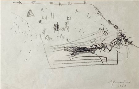 SCANAVINO EMILIO Genova (Ge) 1922 Tramatura 1958 Mista su carta 19,00x29,00...