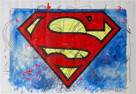 MANERA ENRICO Asmara (Eritrea) 1947 Superman 2015 Mista su carta 50,00x70,00...