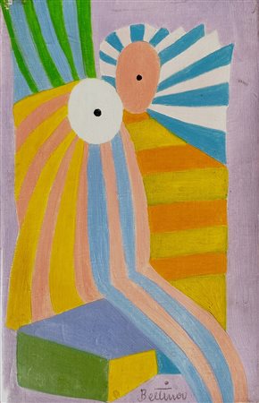 BETTINA milano (milano) 1938 Senza titolo 1970 Olio su tela 22,00x15,00x2,00