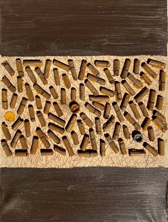 POGLIANI ALDO Milano (Mi) 1936 Rifiuti 1996 Mista e collage su tela 40,00x30,00