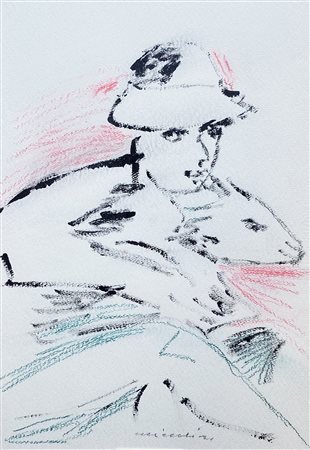 BRINDISI REMO Roma (Roma) 1918 Maternità 1980 Pastello e acquarello su...