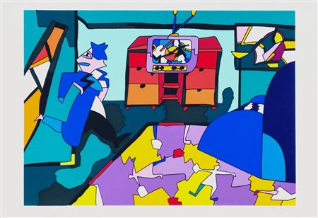 NESPOLO UGO Mosso Santa Maria (Bi) 1941 Senza titolo Serigrafia su cartone...