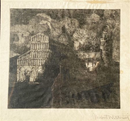 VITTORINI UMBERTO Barga (Lucca) 1890 Senza titolo 1925 Acquaforte su carta...