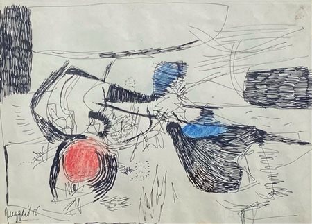 RUGGERI PIERO Torino (To) 1930 Senza titolo 1956 Mista su carta 23,00x31,00