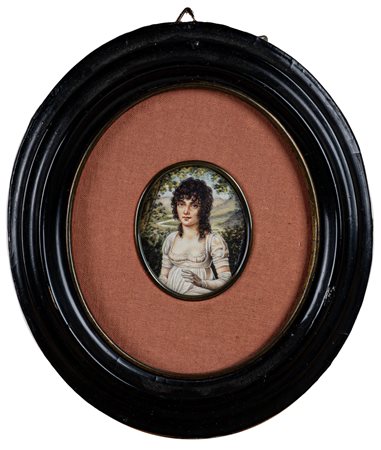 Miniatura su avorio con ritratto di dama